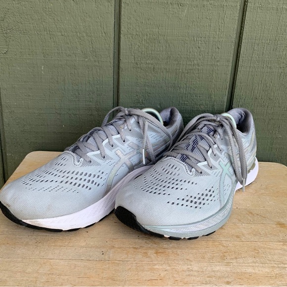 Asics​ Gel Kayano 28 Running Trainers Shoes Silver & White Platinum Mens Size 11 - Picture 8 of 12